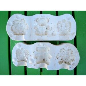 Nowell Vintage Christmas Figures Slip Molds NM-1696 Angel/Bear/Snowflake